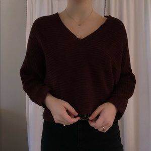Cropped v neck sweater